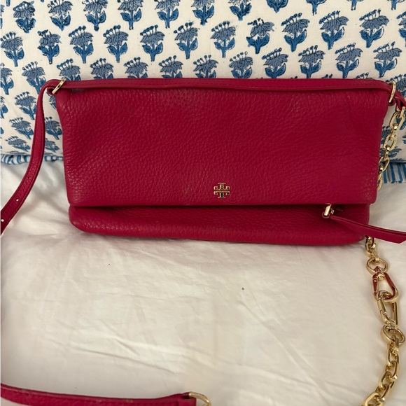 Tory Burch Leather Rich Burgundy Red Crossbody/clutch EUC - Picture 4 of 5